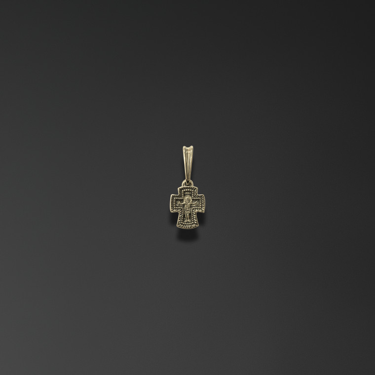 A cross with a Crucifix and the Vladimir Icon of the Virgin